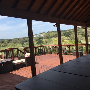 Elevated Deck & Cover for Swim Spa with Lattice Storage Below: Helotes, TX