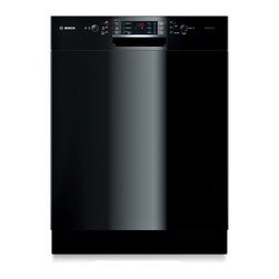 Bosch 24" Recessed Handle Special Application Dishwasher, Black | SGE63E06UC - Dishwashers