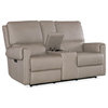 Hooker Furniture SS718-PHZC2 Somers 70"W Leather Loveseat - Somers Dark Taupe