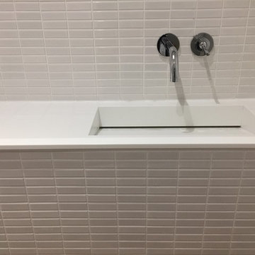 BESPOKE CORIAN VANITY WITH SLOTTED SINK- 320MM DEEP