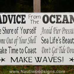 Beach Decor Advice From The Ocean Wood Sign - Novelty Signs