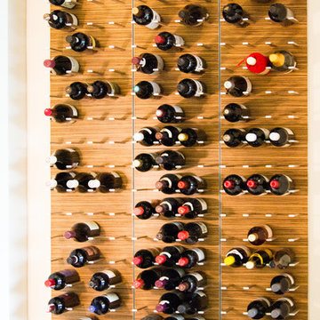 Wine Wall Rack - 18 panels, Exotic Zebrano