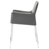 Colter Leather Dining Armchair, Gray
