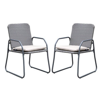 Barite Outdoor Garden Chair Twin Set, Anthracite and Beige