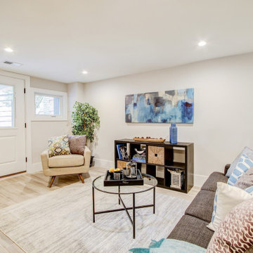 Basement remodeled with bedroom space, extra closet space in Vienna