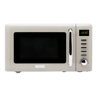 Costway 700W White Retro Countertop Microwave Oven with 5 Micro Power and  Auto Cooking Function