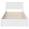 AFI Nantucket Full Solid Wood Bed with Full Trundle in White