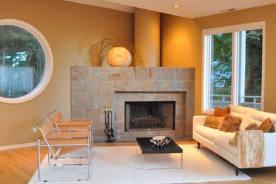 Living room - modern living room idea in Portland