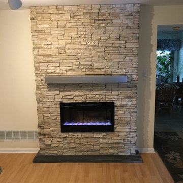 Penllyn, Pa - electric fireplace install and stone work