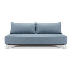 "Innovation" Supremax Sleek Excess Lounger | Mixed Dance Light Blue / Chrome Leg - Sofas