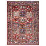 Nourison - Nourison Fulton 5' x 7' Red Vintage Indoor Area Rug - Invite traditional style to your space with this Persian rug from the Fulton Collection. Presented in shades of red and blue with the perfectly imperfect tonal variations of an abrash finish, this printed rug adds a warm, homey feel. Fulton is made from durable polyester yarns in a flat weave style that does not shed. Non-slip backing.