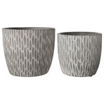 Urban Trends Collection - Round Cement Pot with Embossed Pattern Design, Washed Gray Finish - UTC pots are made of the finest cements which makes them tactile and attractive. They are primarily designed to accentuate your home, garden or virtually any space. Each pot is treated with a washed that gives them rigidity against climate change, or can simply provide the aesthetic touch you need to have a fascinating focal point!!