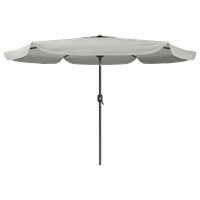 10ft Round Tilting Patio Umbrella with Steel Frame, Sand Gray