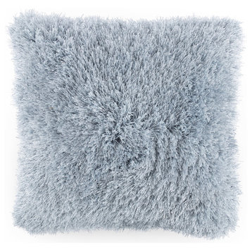 Lavish Home Shag Floor Pillow 21"x21", Blue