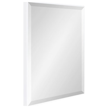 Rhodes Framed Wall Mirror, White, 18.75x24.75