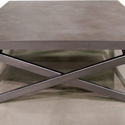The Square "X" Coffee Table with Concrete Top - Coffee Tables