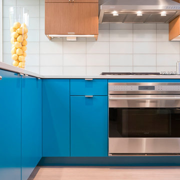Mid-Century Modern Kitchen with Greenfield Cabinetry