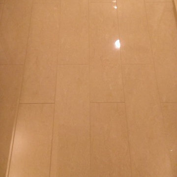 MASTER BATHROOM - Crema Marfil Porcelain 32" x 16" Wall / 32" x 8" Floor