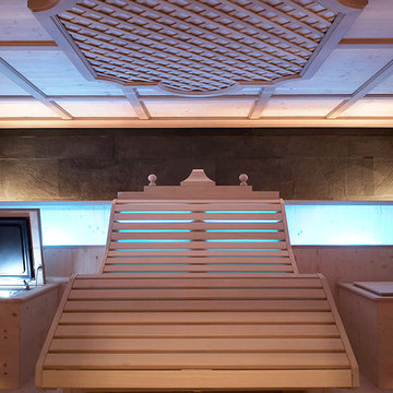 Sauna mit integriertem Kühlschrank