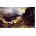 Picture-Tiles.com - Albert Bierstadt Landscapes Painting Ceramic Tile Mural #1, 60"x36" - Mural Title: A Storm In The Rocky Mountains Mr Rosalie