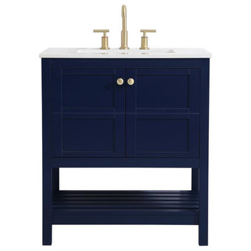 Blue 30" Single Sink Bathroom Vanity