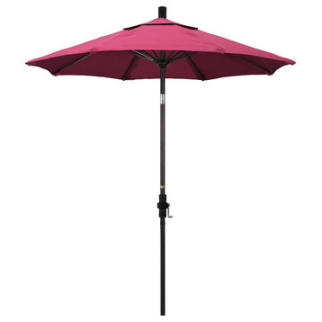 7.5' Bronze Collar Tilt Lift Fiberglass Rib Aluminum Umbrella, Sunbrella, Hot Pink