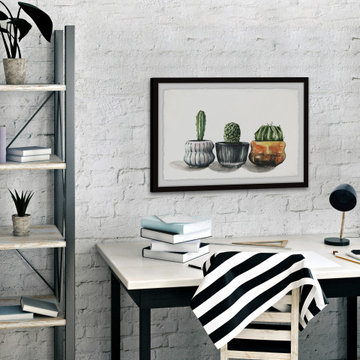 "Cactus on Point" Framed Painting Print