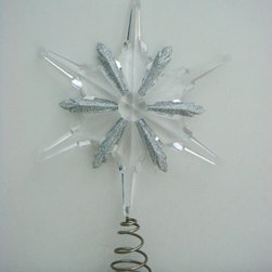 Martha Stewart Living Clear Acrylic Snowflake Tree Topper - 13 Inch - Christmas Ornaments