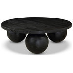 Meridian Furniture - Spherical Coffee Table, Black, Acacia Wood - This beautifully crafted Spherical Coffee Table showcases a rich black finish and is constructed from solid acacia wood, a testament to durability and timelessness. Its versatility makes it perfect for all occasions, whether hosting guests or enjoying a peaceful evening at home. This coffee table is a stylish and functional addition to any living space and serves as a reminder that the things we bring into our homes should be both beautiful and practical.