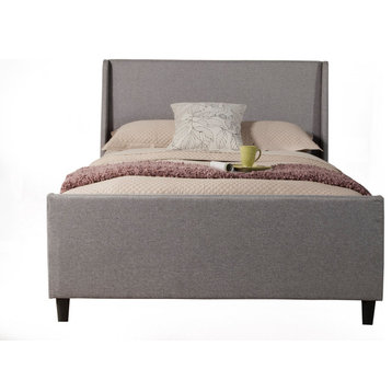 Amber California King Upholstered Bed, Grey Linen