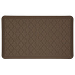 Mohawk - Classic Lattice Dri- Pro Comfort Mat, Brown, 1'6x2'6 - The smart design of this kitchen mat offers welcomed relief for foot, leg and back pain as a result of prolonged standing on hard surfaces.  Packed with a resilient dri-pro cushion core, this mats anti-fatigue technology will add soothing comfort to your cooking routine.  Perfect for anywhere prone to life's little messes, the polyester face is stain resistant and easily cleaned with a damp cloth and mild detergent.  Featuring a timeless lattice inspired design in classic brown, this mat will add both beauty and brilliant design to your kitchen.