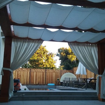 Infinity Canopy featured on a Forever Redwood Pergola