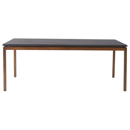 Modern Grey Dining Table in Brown/Copper