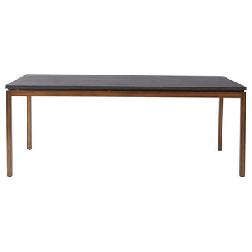 Unique Furniture Lucius Particle Board and Steel Dining Table in Brown/Copper