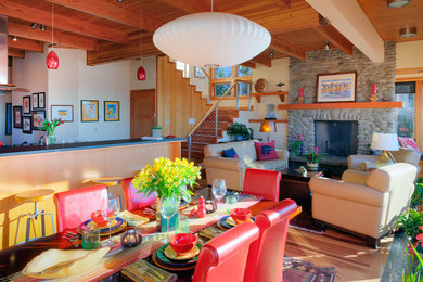 Living room - contemporary living room idea in Portland