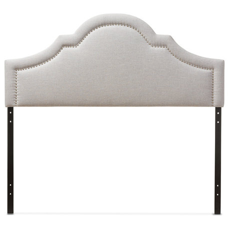 Rita Fabric Upholstered Headboard, Grayish Beige, Full