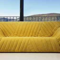 Channel Quilted Sofa (Gold) - Sofas