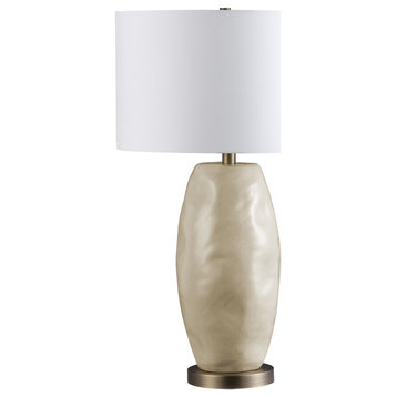 Virga 13" Table Lamp with Drum Shade, Cream