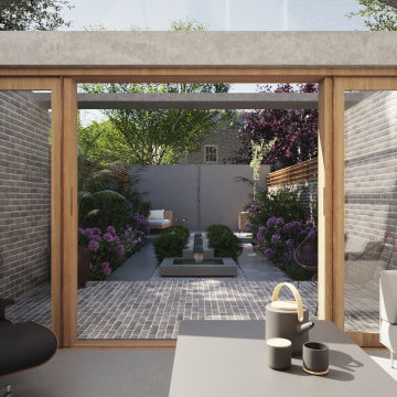 Strahan Road - Contemporary Conservatory - Brick - Glass - Timber Sliding Doors