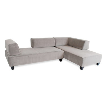 Dot Modern, Modular Sectional in Pewter Gray