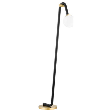 Mitzi Whit 1-LT Floor Lamp HL382401-AGB/BK - Aged Brass & Black