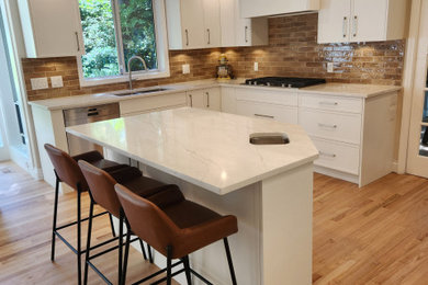 Example of a transitional kitchen design in Vancouver