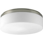 Progress - Progress P350077-009-30 Maier - 14" 26W 1 LED Flush Mount - LED flush mount with etched white opal acrylic diffuser with a clean modern look. 3000K color temperature and 90+ CRI. Acrylic bowl is attached with a twist and lock action for ease of installation. This fixture can be mounted on ceiling or wall. ENERGY STAR rated. Etched white opal acrylic diffuser. Acrylic bowl is attached with a twist and lock action. Can be mounted on ceiling or wall. Dimmable to 10% with many ELV dimmers Acrylic diffuser twists into the frame so there are no exposed fasteners for a clean modern look. 2002 lumens,77 lumen/watt 3000K color temperature, 90CRI Energy Star Qualified Meets California T24 JA8-2016Shade Included: TRUEColor Temperature: 3000Lumens: 2002CRI: 90Rated Life: 36000 HoursRoom Type: Hall & Foyer Lighting/Bedroom Lighting/Garage/ClosetsWarranty: 5 Years* Number of Bulbs: 1*Wattage: 26W* BulbType: LED* Bulb Included: Yes