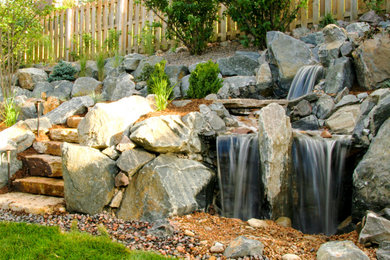 This is an example of a rustic waterfall in Denver.
