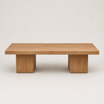 Wilder Rectangular Coffee Table | Solid Walnut or Oak Minimal Block Design