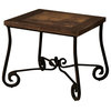 Artisan Home Santa Clara Square End Table with Copper Top and Iron Base