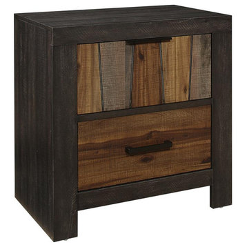 Lexicon Cooper 2 Dovetail Drawers Modern Wood Nightstand in Brown