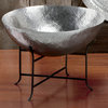 2" Wide Massive Hammered Aluminum Bowl and Stand