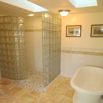 Glass block shower New Harbor Maine