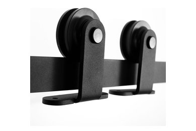 6.6FT Sliding Barn Door Hardware Kit for Single Door(Black T-Shaped Hangers